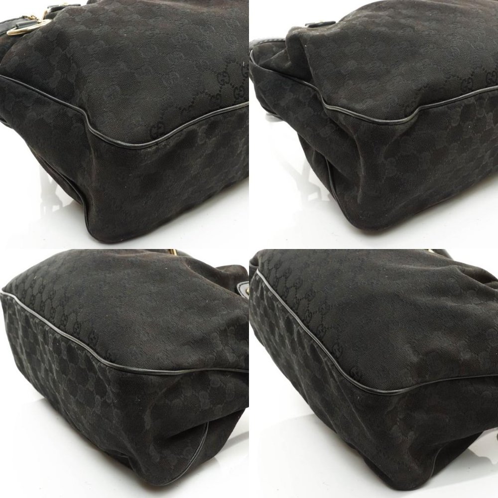 Auth Gucci Gg Tote Bag Black Canvas #16019G13 - Picture 12 of 13